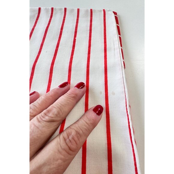Vintage 70s pillowcases, red white stripes pattern, pair of casings - Picture 8 of 9